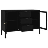 Sideboard Black Steel, tempered glass Medium Sideboard 336076