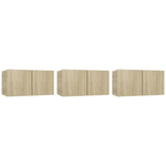 Hanging TV Cabinets 3 pcs Sonoma Oak 60x30x30 cm 804519