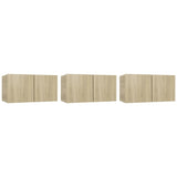 Hanging TV Cabinets 3 pcs Sonoma Oak 60x30x30 cm 804519