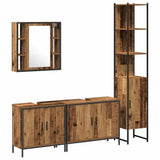 Bathroom Furniture Set with Shelf 4 pcs Brown Engineered wood 3332591