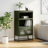 ZNTS Highboard Olive Green 68x39x123 cm Steel 853372