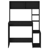 Desk with Shelves Black 100x45x140 cm Engineered Wood 860437