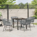 Garden Dining Set 5 pcs Grey Poly rattan 3380933
