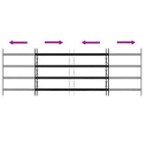 Window Grille 175 x 60 cm Powder-Coated Steel Black 42020566