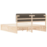 Bed Frame with Upholstered Headboard Taupe 200 x 200 cm 3398177