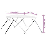 4 Bow Bimini Top White 243x180x137 cm 92367