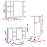 3 Piece Bathroom Furniture Set Old Wood Engineered Wood 3328567