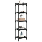 Bookcase 5-Tier Black 40x30x154 cm Engineered Wood 837637