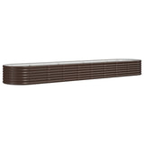 Garden Raised Bed Galvanised Steel 368x80x36 cm Brown 318930