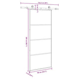 Sliding Door with Hardware Set 90x205 cm ESG Glass&Aluminium 3332869