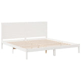 Extra Long Bed Frame without Mattress White 180x220 cm Solid Wood 3309318