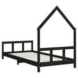 Kids Bed Frame Black 90x190 cm Solid Wood Pine 834563