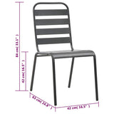 44263 7 Piece Outdoor Dining Set Steel Dark Grey