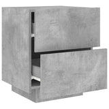 Bedside Cabinet with LED Lights Concrete Grey Engineered Wood 836741