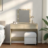 Dressing Table with LED Sonoma Oak 100x40x130 cm 848194