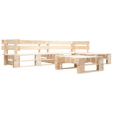 ZNTS 4 Piece Garden Pallet Lounge Set Natural Wood 277490