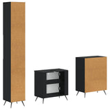 3 Piece Bathroom Cabinet Set BREDA Black Engineered Wood 3417478