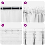 Blackout Curtains with Rings 2 pcs Bright White 260 x 140 cm 4107497