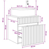 Wall-mounted Sink Vanity Old Wood 49 x 41 x 63 cm 890570