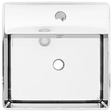 Wash Basin with Overflow 41x41x15 cm Ceramic Silver 143477