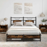 Bed Frame without Mattress Smoked Oak 140x190 cm Engineered Wood 4106908