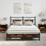 Bed Frame without Mattress Smoked Oak 150x200 cm King Size Engineered Wood 4106910