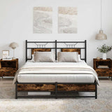 Bed Frame without Mattress Smoked Oak 150x200 cm King Size Engineered Wood 4106910
