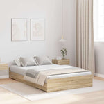 Storage Bed Frame Sonoma oak 120 x 190 cm Engineered wood 3335327