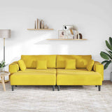 Sofa with Cushion 3 pcs Yellow Velvet 3335178