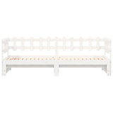 Pull-out Day Bed without Mattress White 2x cm Solid Wood 840392