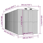 Garden Shed Light Grey 192x523x223 cm Galvanised Steel 3147442