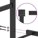 Metal Bed Frame without Mattress with Headboard Black 150x200cm 355367