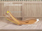 Outdoor Rocking Chair w/ Slatted Seat, Wooden Rocking Chair, 130cm x 60cm x 60cm, Light Brown T3398P555900