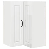 Wall Corner Cabinet PORTO High Gloss White 57 x 57 x 80 cm 885429