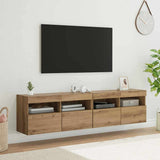 TV Wall Cabinets with LED 2 pcs Artisan Oak 80 x 30 x 40 cm 882980
