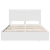 Storage Bed with Headboard White 150 x 200 cm Engineered Wood 3411194