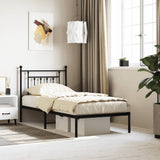 Metal Bed Frame without Mattress with Headboard Black 80x200cm 353528