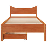 Bed Frame with Drawers Wax Brown 75x190 cm Small Single Solid Wood Pine 3301931