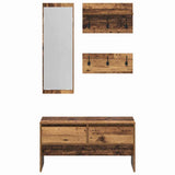 Hallway Furniture Set with Shelf 4 pcs Old Wood Engineered Wood 871527