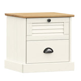 Bedside Cabinet "VIGO" White 42x35x42 cm Solid Wood Pine 353158
