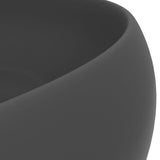 Luxury Wash Basin Round Matt Dark Grey 40x15 cm Ceramic 147005
