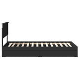 Storage Bed with Headboard Black 100 x 200 cm Engineered Wood 3410827