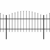 Garden Fence with Spear Top Steel x13.6 m Black 277728