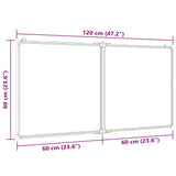Magnetic Whiteboard Foldable 120x60x1.7 cm Aluminium 4005355