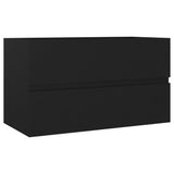 ZNTS Bathroom Furniture Set Black Engineered Wood 3071685