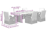 Garden Dining Set Grey PE rattan 6-seater Seats Many 3277618