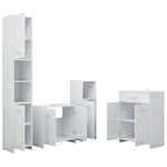 ZNTS 4 Piece Bathroom Furniture Set High Gloss White 3071717