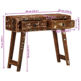 ZNTS Console Table 90x32x75 cm Solid Wood Reclaimed 4104520