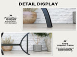 94 x 94 cm Garden Table with Parasol Hole, Outdoor Dining Garden Table for Four with Slatted Metal T3398P317541