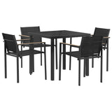 Outdoor Furniture Set 5 pcs Black and Anthracite Textilene 3422886